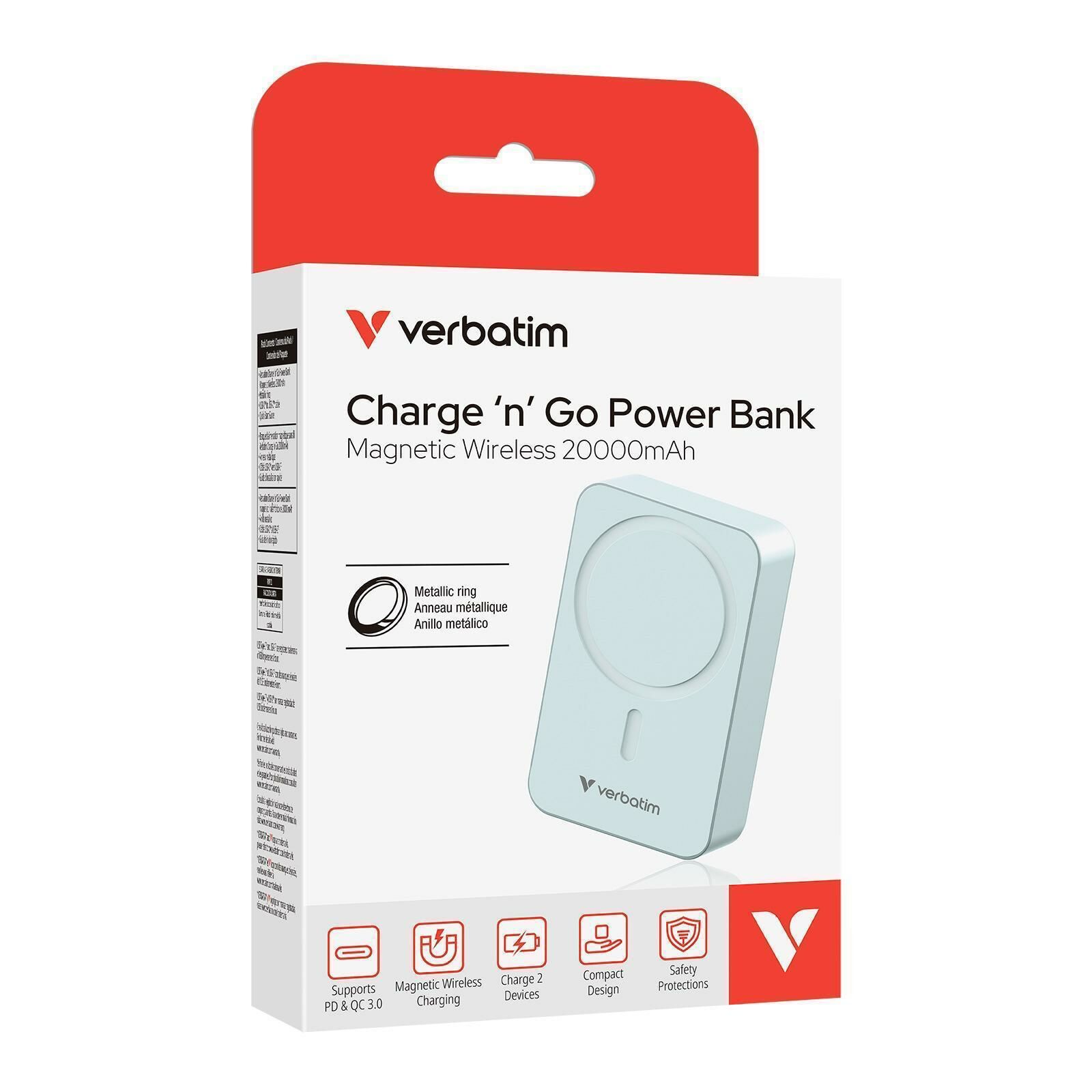 Verbatim Charge’n’Go Power Bank Magnetic Wireless 20000mAh