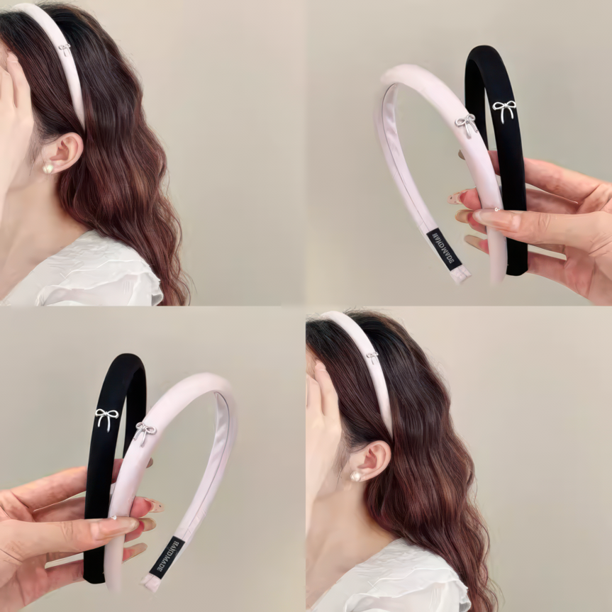 [2 FOR RM10] Sweet Silver Bow Sponge Headband