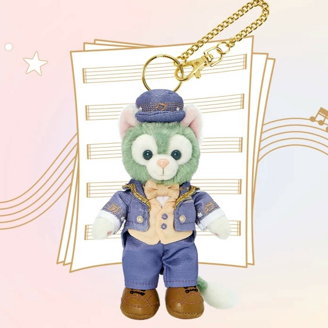 星夢旋律系列 達菲 Duffy 與好友們 傑拉托尼 畫家貓 Gelatoni 鑰匙圈 吊飾 -上海迪士尼樂園