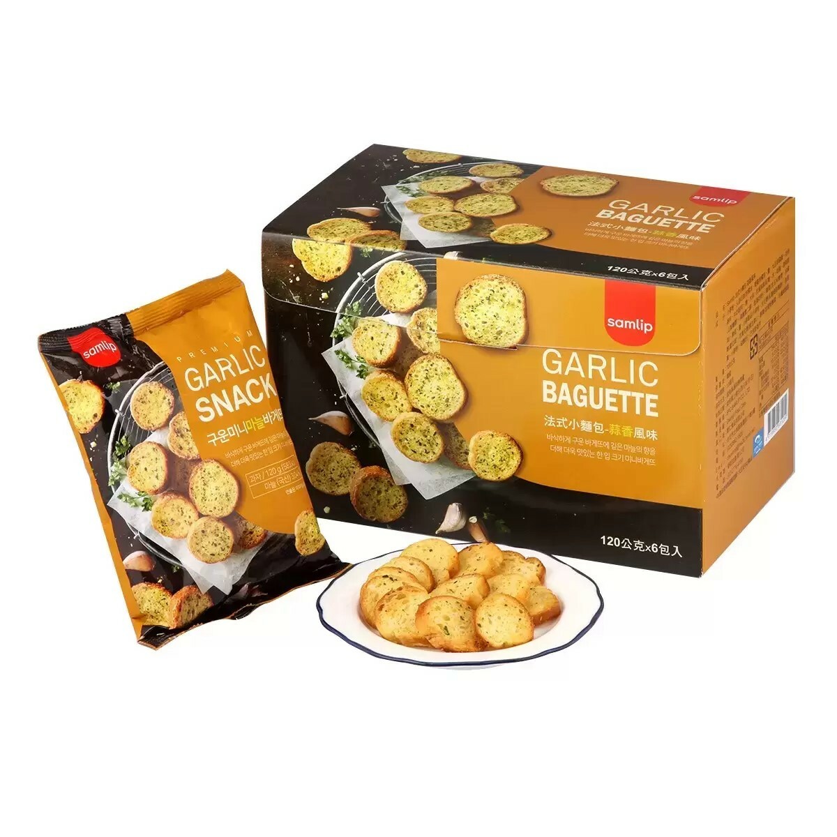 台灣 好市多 Samlip 法式小麵包蒜香口味 120公克 X 6入 (✈️直送香港✈️運費到付)