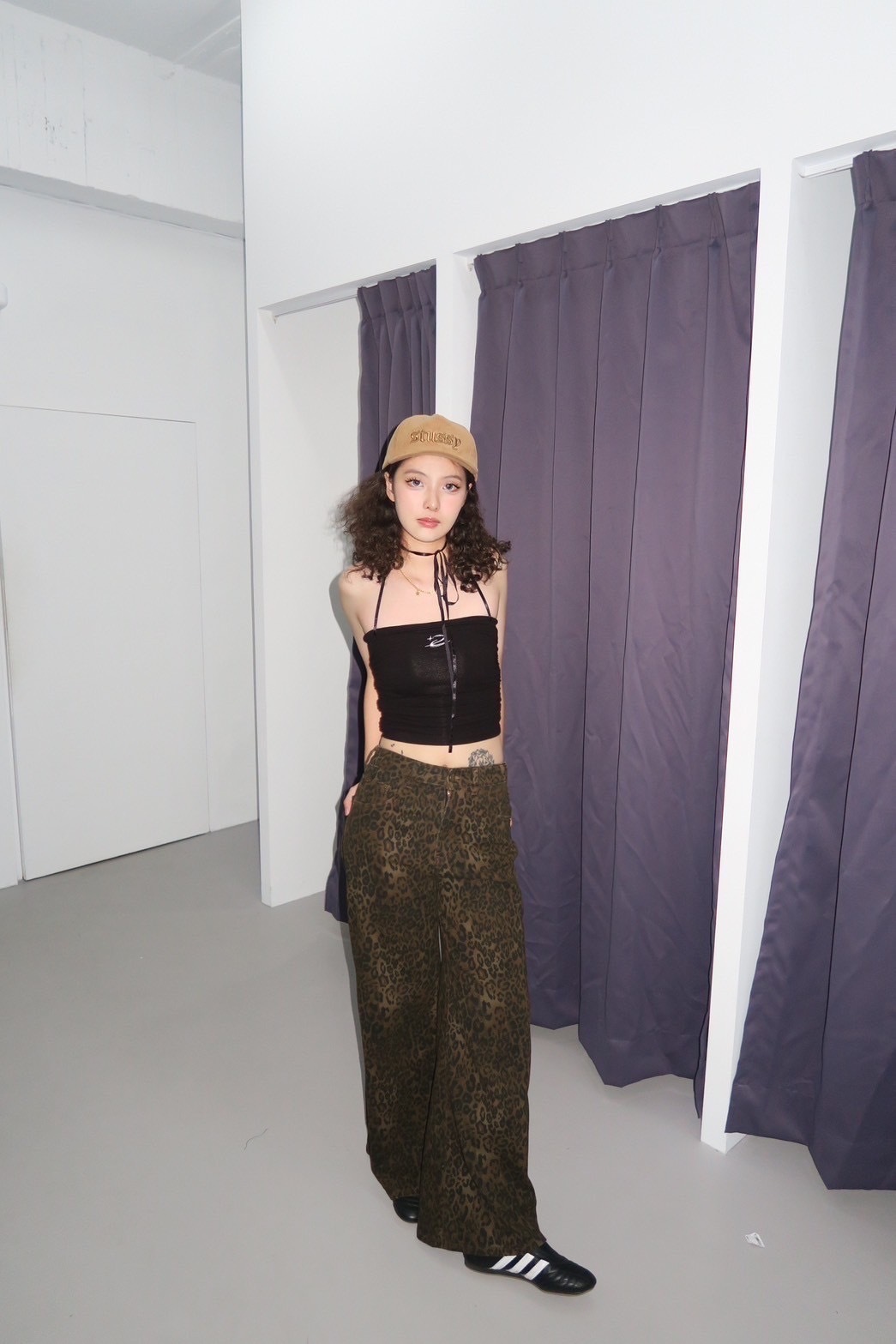 (GOAL) 豹紋深咖寬褲 HA1692