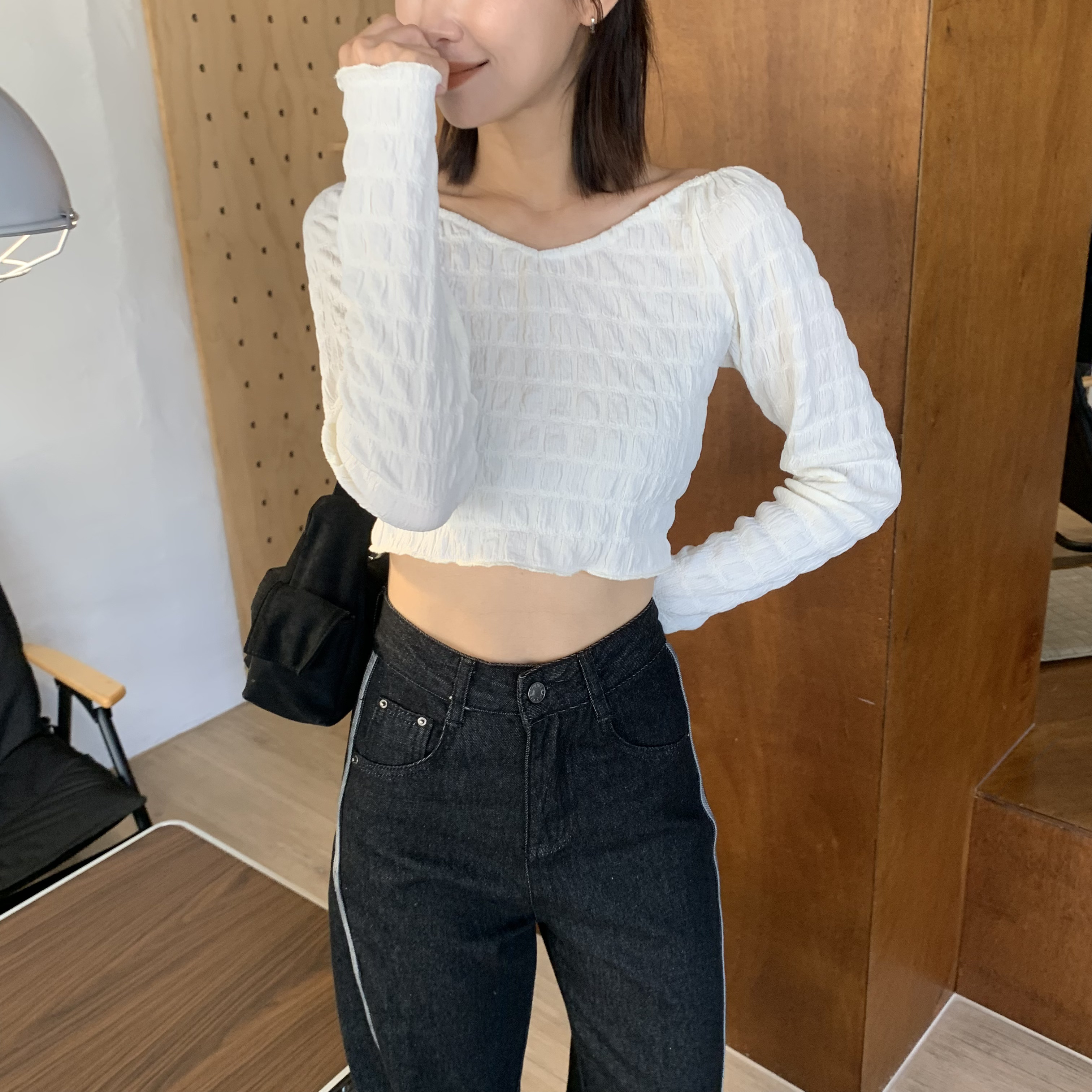 ISA_公主系pick! 一字領泡泡上衣_49036