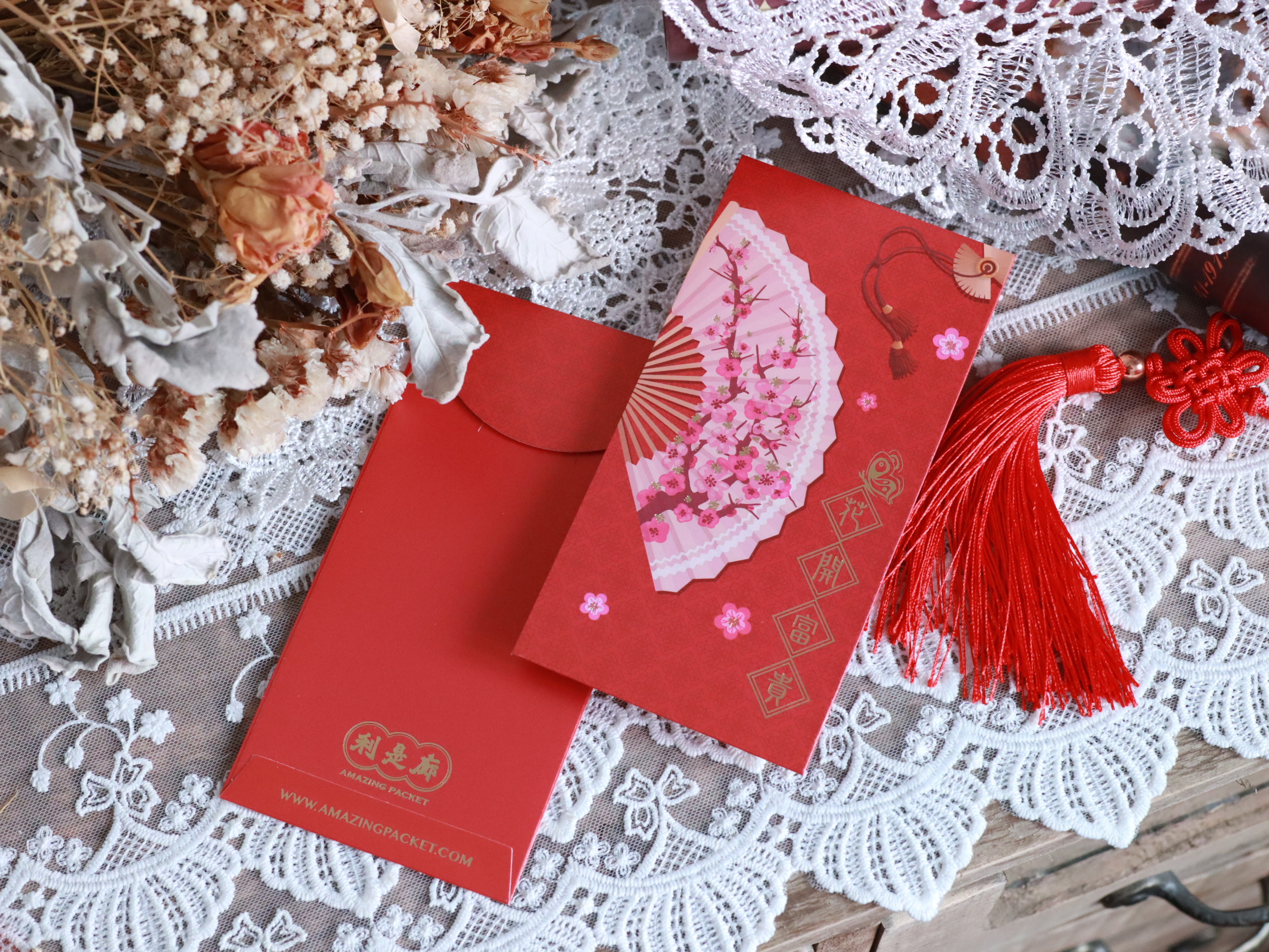 花開富貴 (紅)丨利是廊 香港利是封