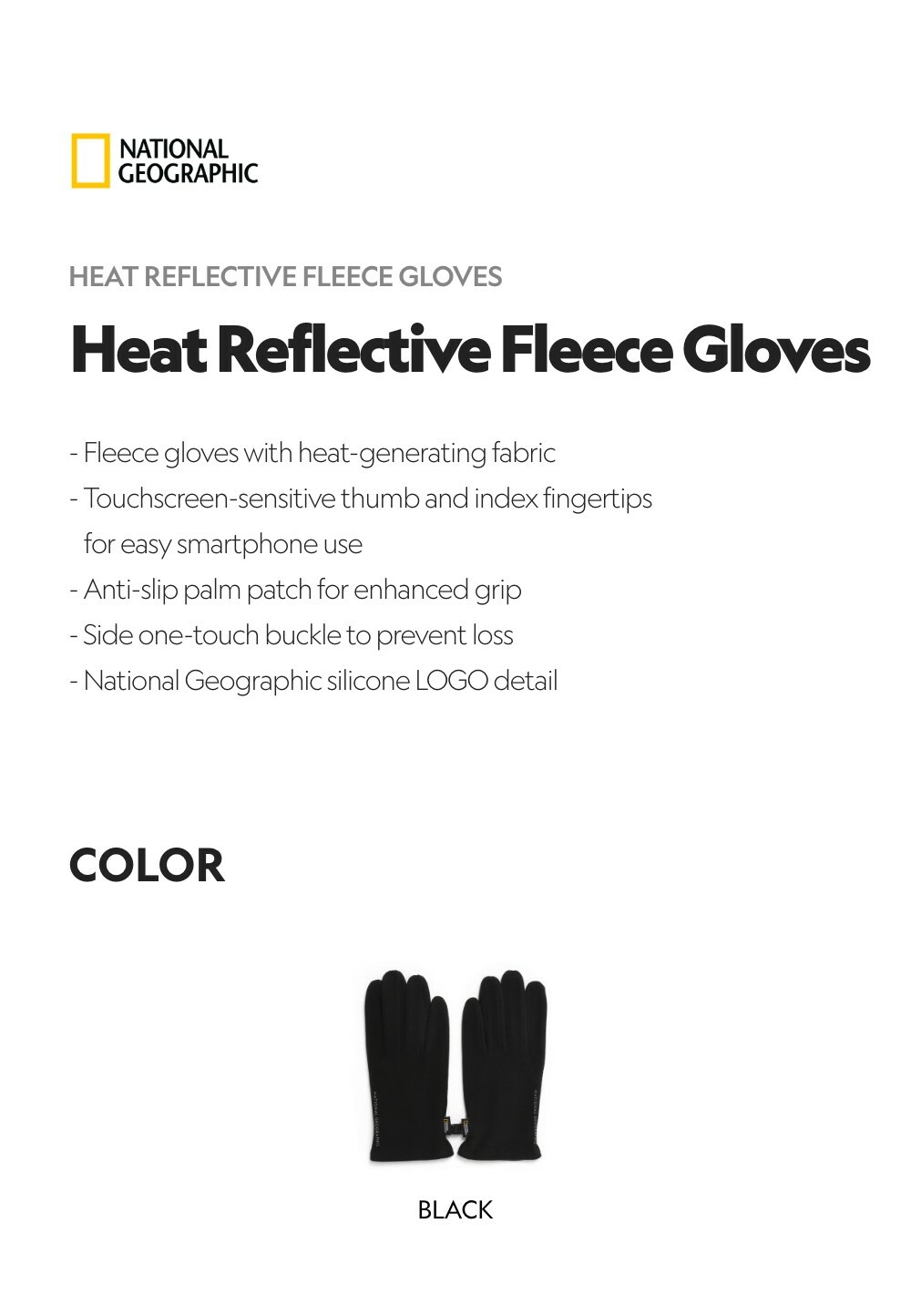 Heat Reflective Fleece Gloves BLACK BLACK