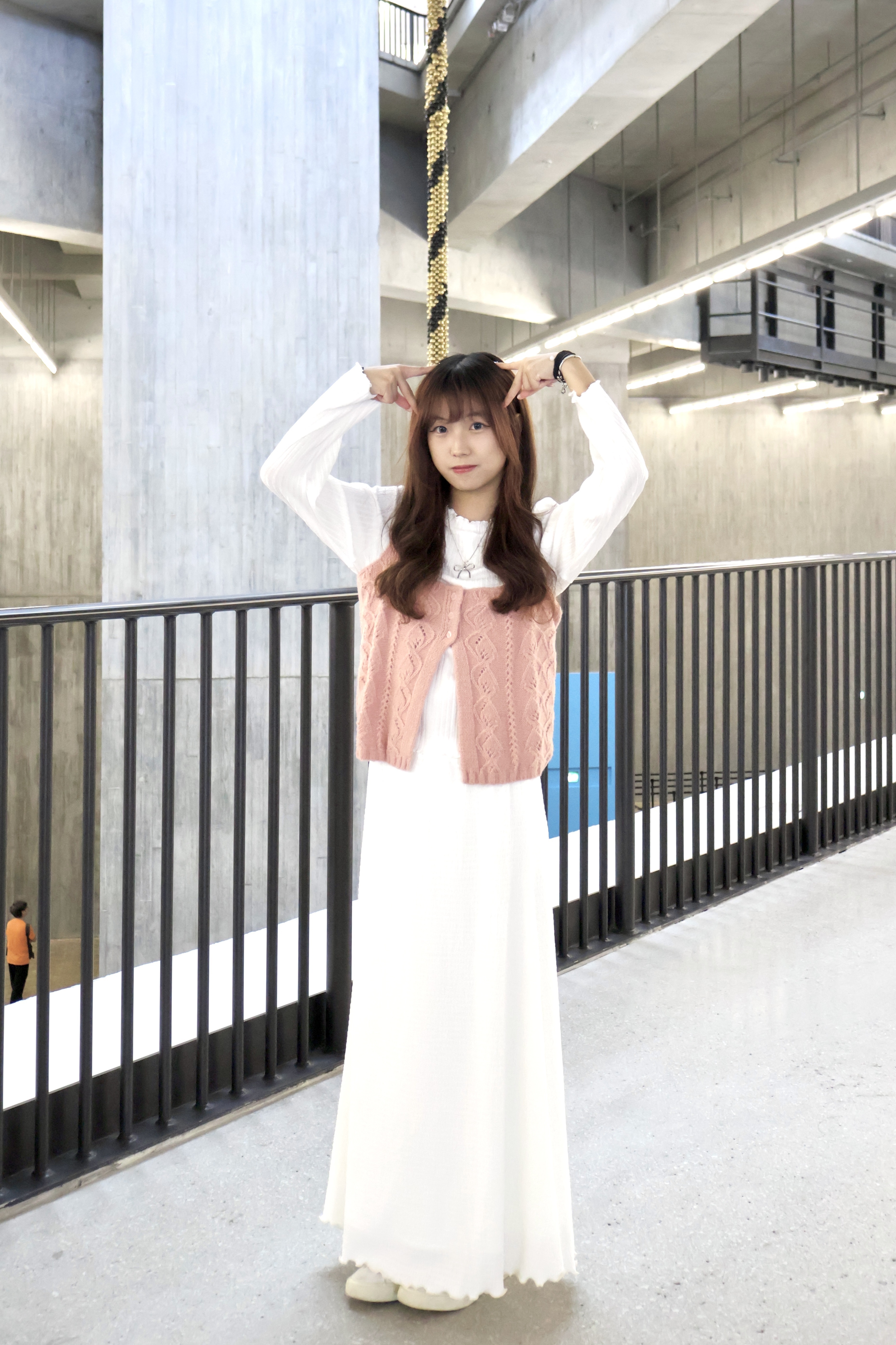 針織花紋鈕扣吊帶