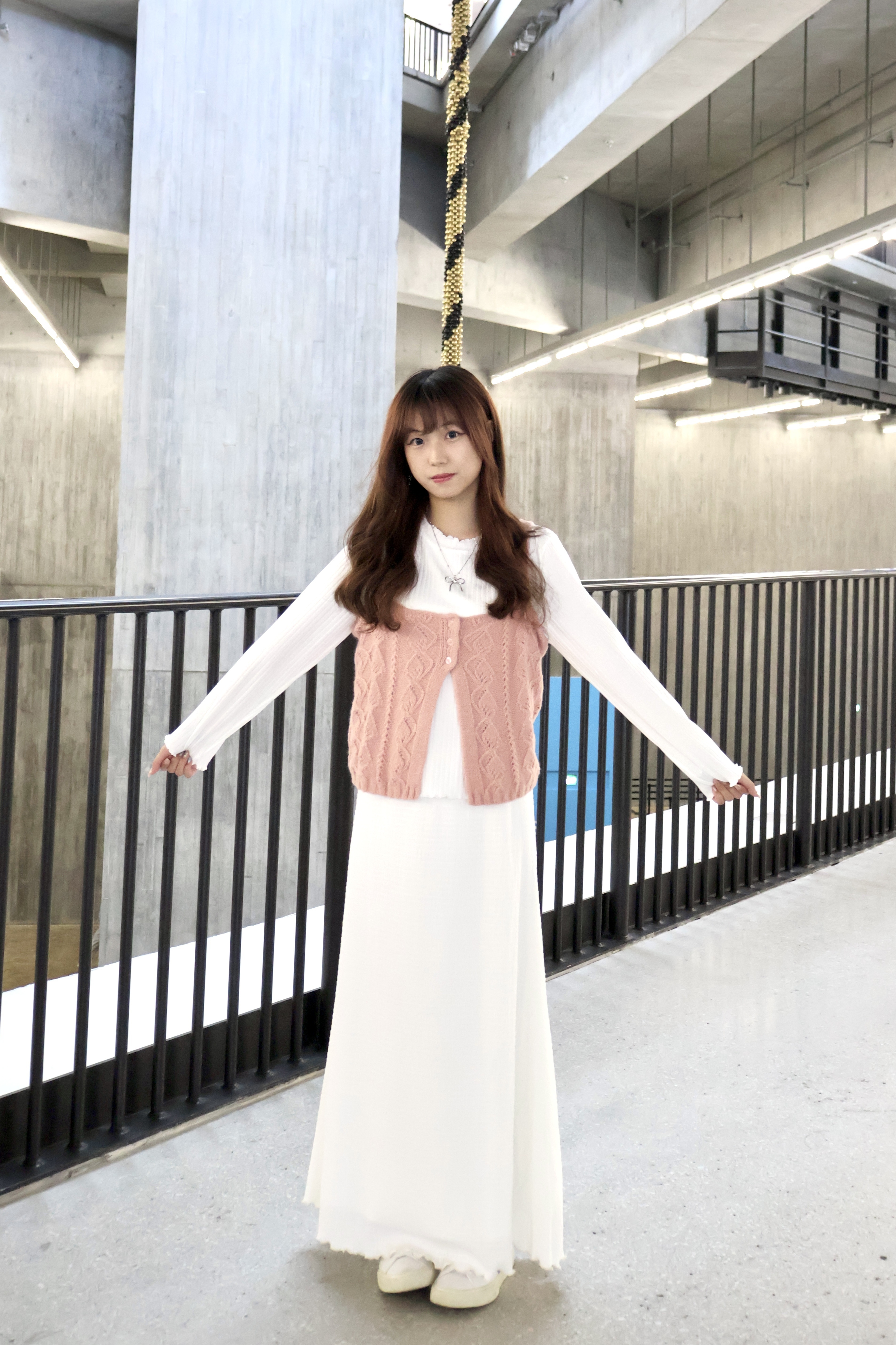 針織花紋鈕扣吊帶