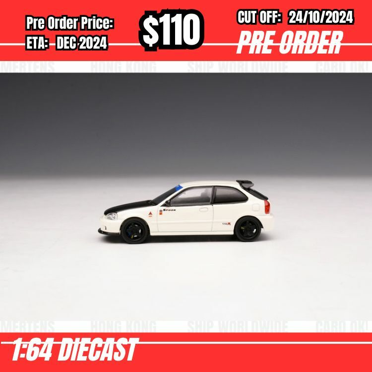 PO-$110 * Motorhelix * 1:64 Honda Civic Type R EK9 Spoon White [OD22/10]
