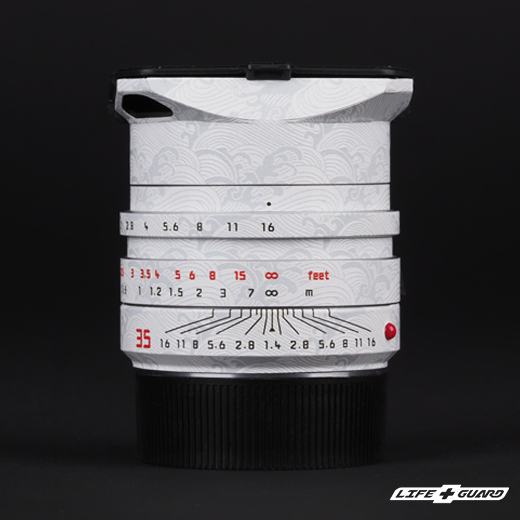 LIFE+GUARD 鏡頭貼膜安裝示意，適用 Leica SUMMILUX-M 35mm F1.4