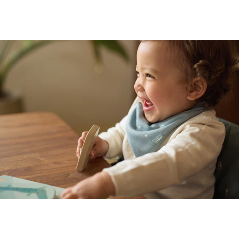 荷蘭Jollein 星星圍兜2入-Sea Green