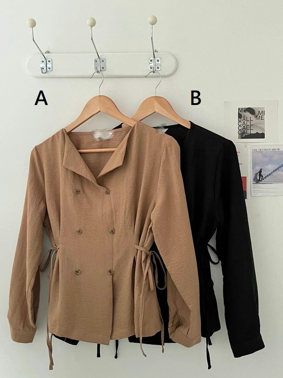 TOP#14479🤎Fit waist Tree Pattern Blouse