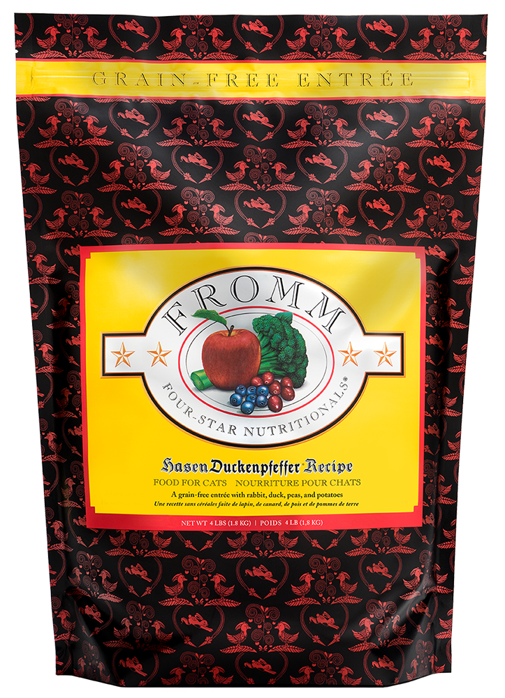 Fromm 無穀物鴨肉兔肉蔬菜全貓糧 4LB [暗花黃]