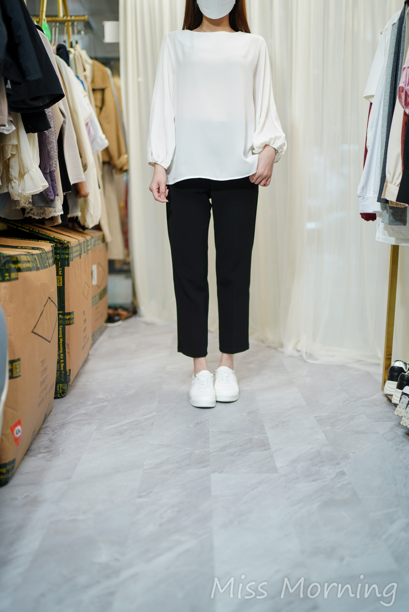 氣質百摺袖雪紡上衣(14228)