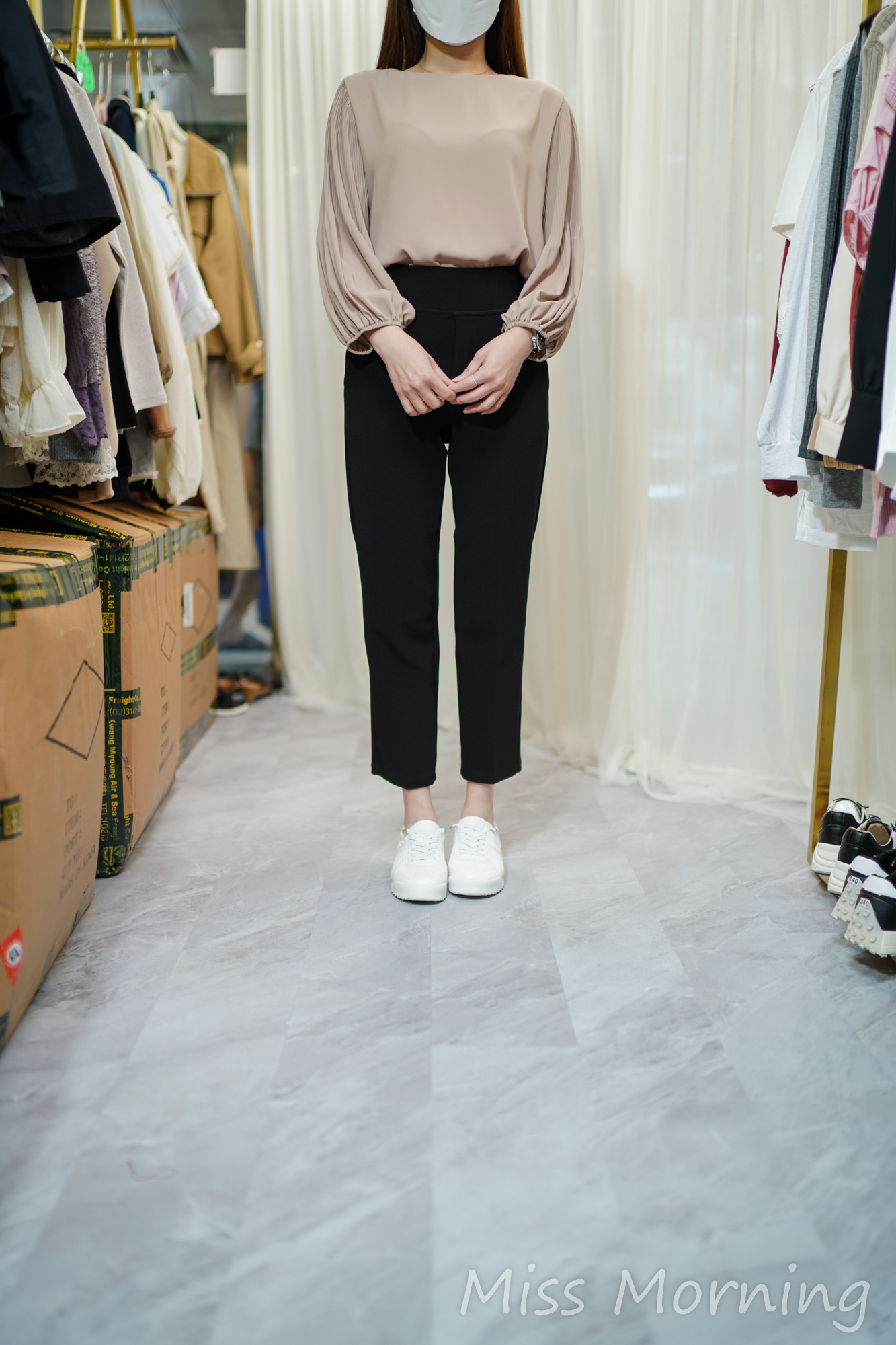 氣質百摺袖雪紡上衣(14228)