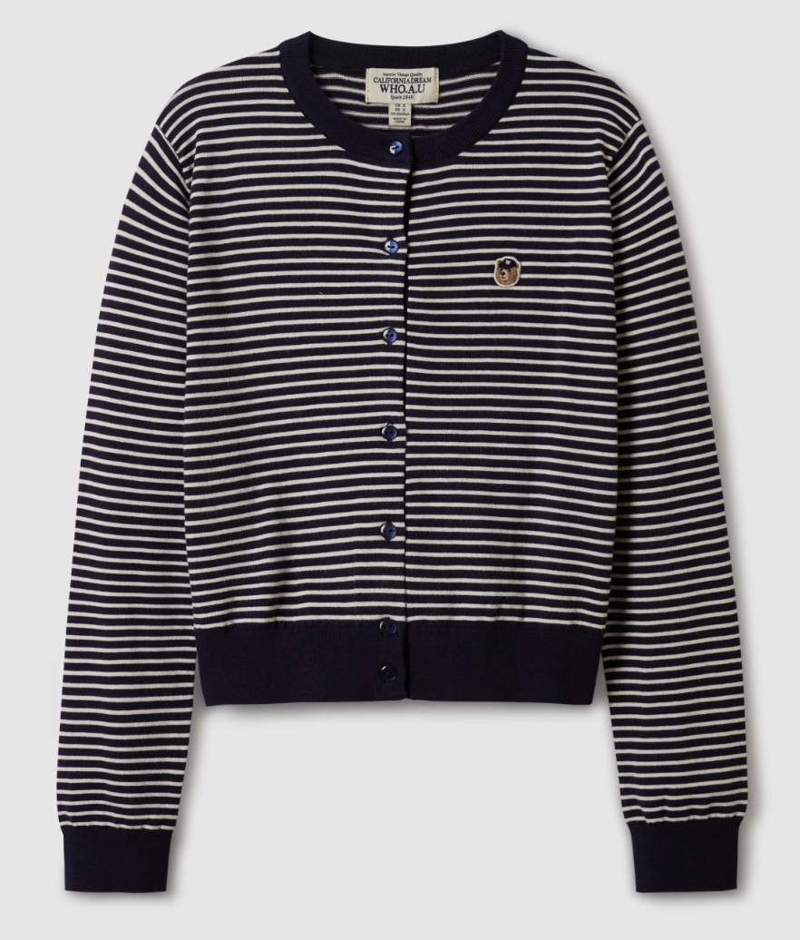 【WHO.A.U】Steve Head Point Plain Cardigan Steve Head Point Plain Cardigan(Set-up) - 후아유닷컴