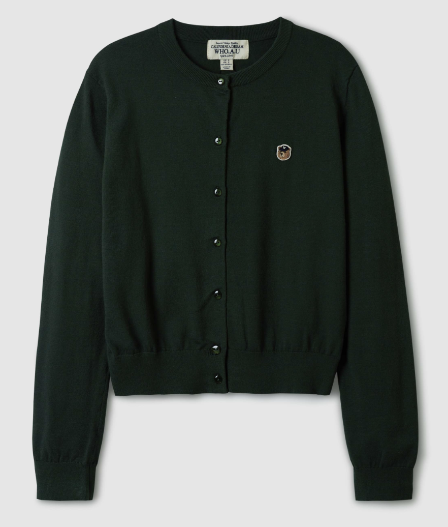 【WHO.A.U】Steve Head Point Plain Cardigan Steve Head Point Plain Cardigan(Set-up) - 후아유닷컴