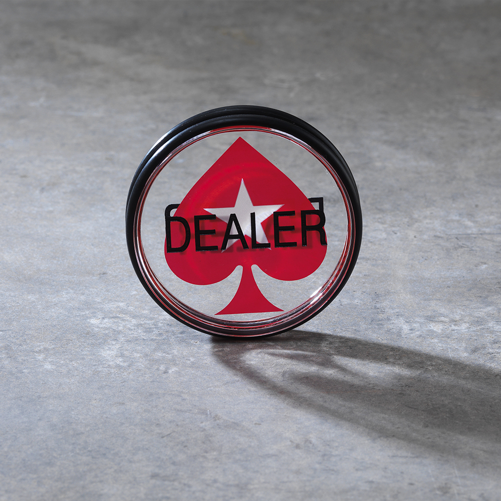 德州撲克DEALER（片/紅桃）（黑紅透明）