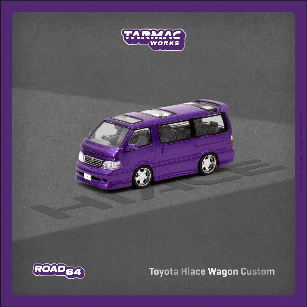 Tarmac Works 1/64 豐田 Toyota Hiace Wagon Custom Purple
