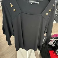 [S] KARL LAGERFELD LONG SLEEVE KNIT WITH PINS,BLACK, L4GH7831-BLK [FINAL SALE] (SKL1122)