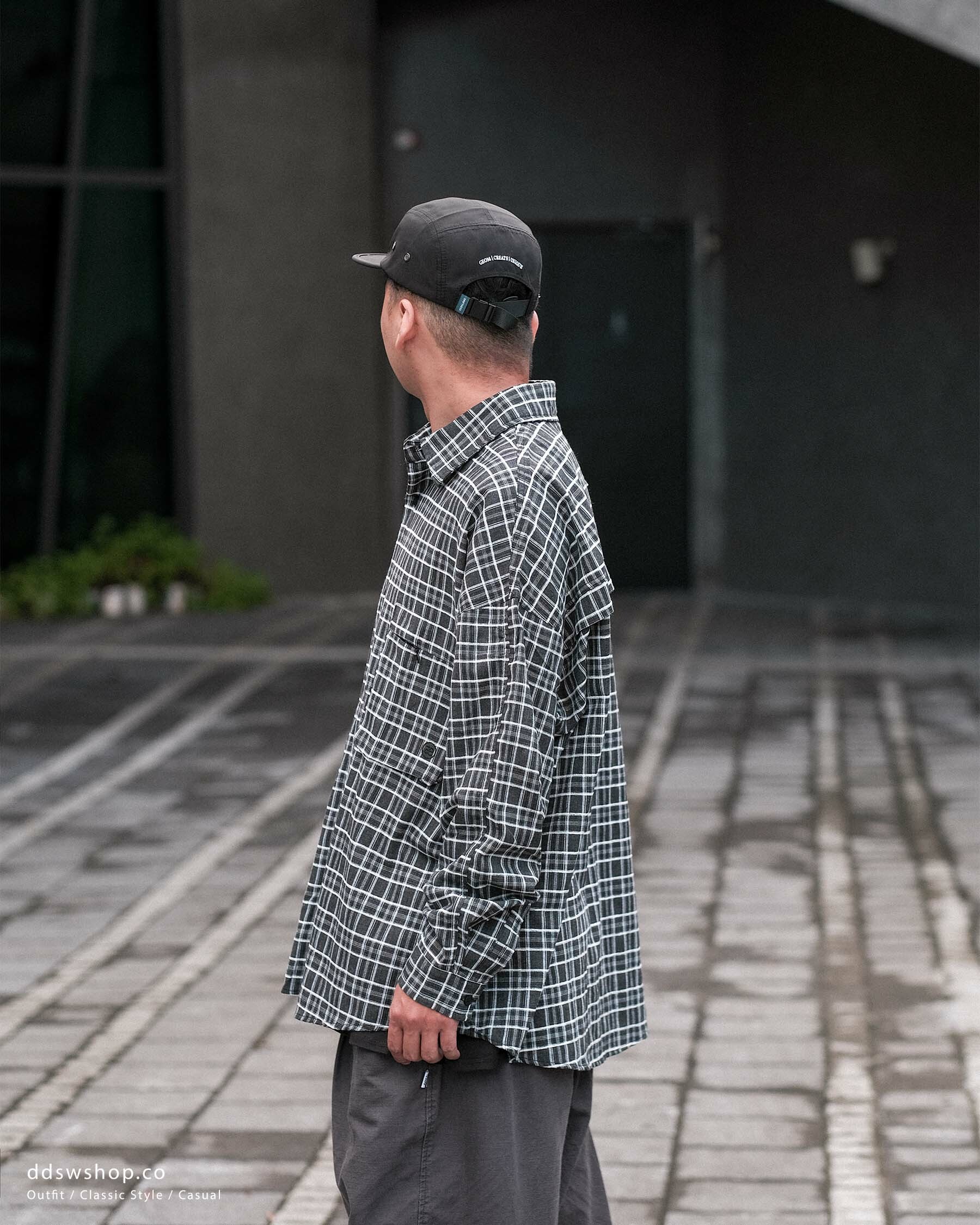 "現貨" ANST 刺繡格紋長袖襯衫AN.42