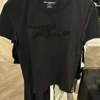 [S] KARL LAGERFELD KARL BLING LOGO T-SHIRT,BLACK, L4WHC023-BLK (SKL1124)
