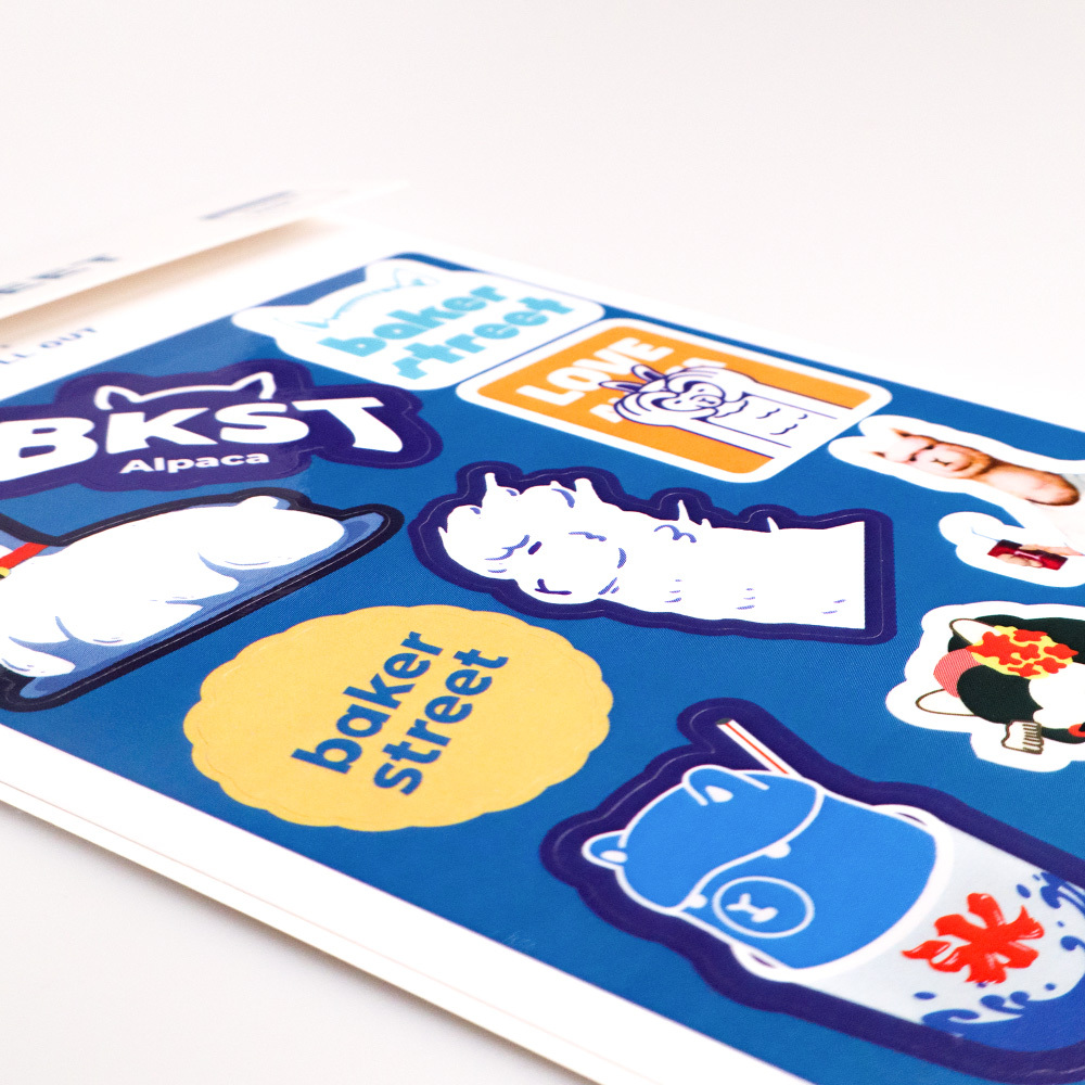 Summer 羊駝白底貼紙