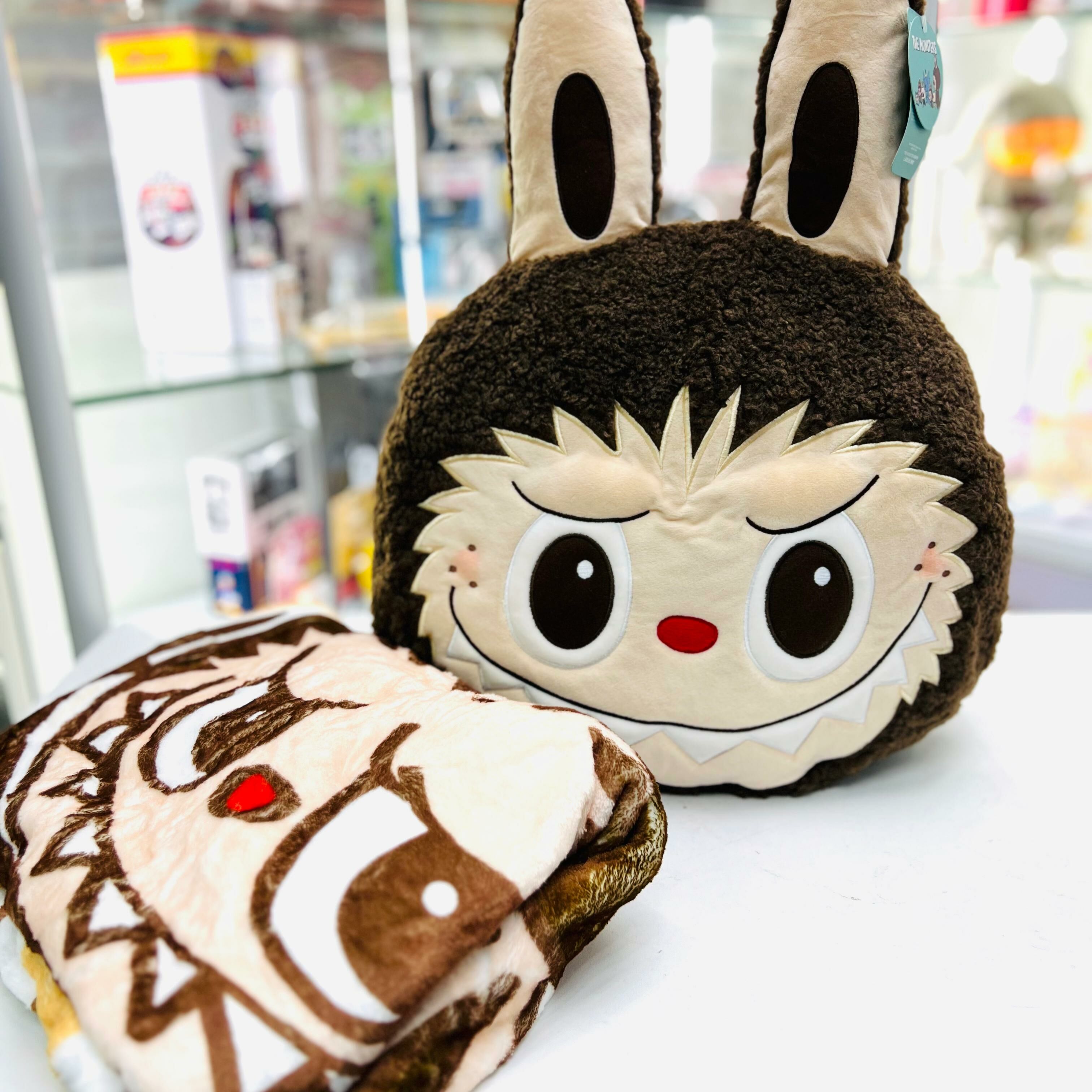 Labubu Head Cushion & Blanket 抱枕連毛毯