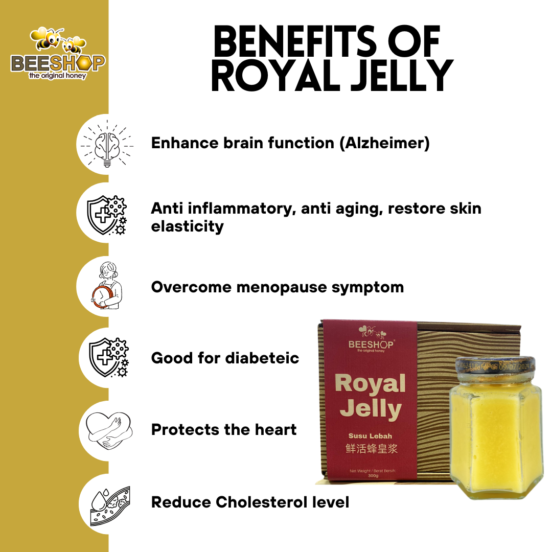 FRESH ROYAL JELLY 300GX2 FREE 4 ROYAL JELLY+ 7G X 5 Sachet (HALAL)