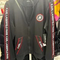 [S] KARL LAGERFELD LOGO TAPE TRACK JACKET,BLACK, L4ZE7088-BLK [FINAL SALE] (SKL1130)