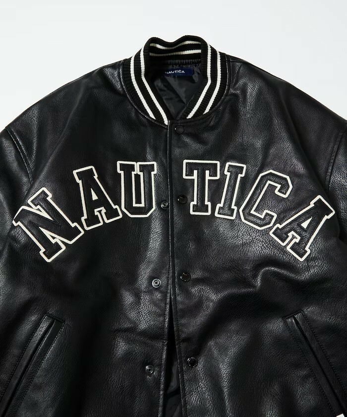"代購" Nautica 24F/W Arch Logo Leather Award Jacket LOGO 皮外套