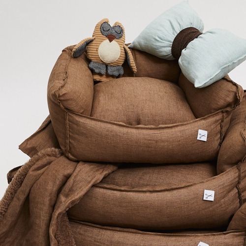 Louisdog 愛爾蘭亞麻軟床(巧克力棕)