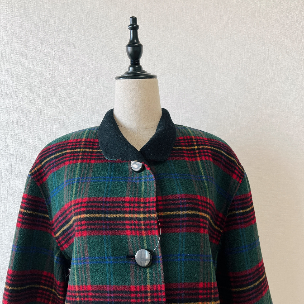 可愛紅綠色大格紋古著外套