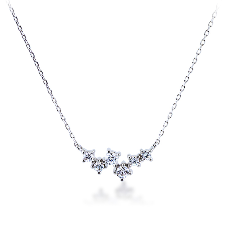 925純銀「微笑」晶鑽套鍊 (16吋+2公分延長鍊)-SDS0018