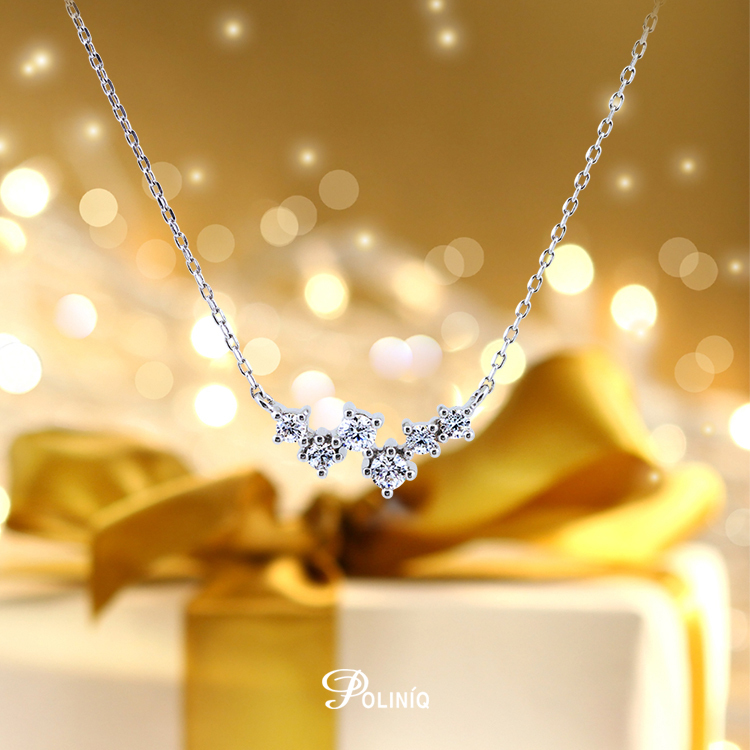 925純銀「微笑」晶鑽套鍊 (16吋+2公分延長鍊)-SDS0018