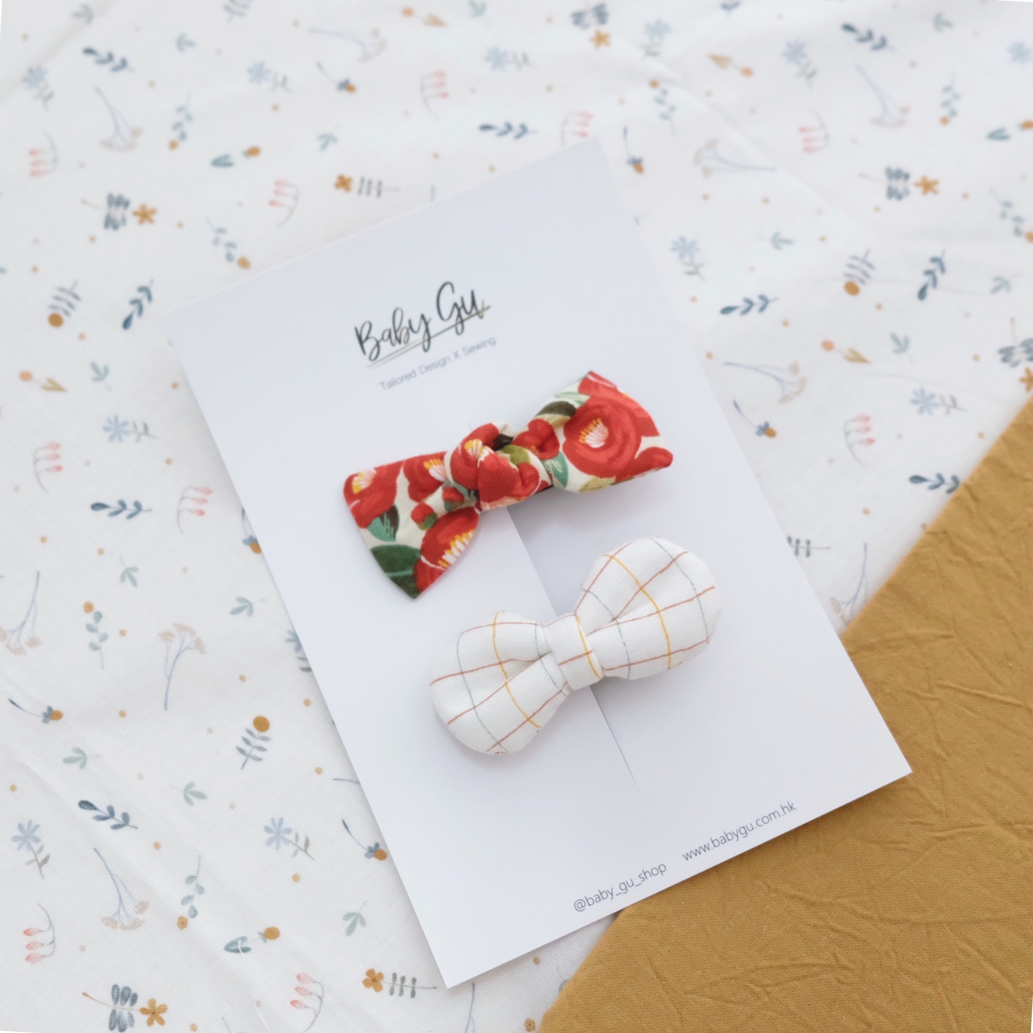 5cm髮夾-紅白色組合23