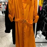 [S] KARL LAGERFELD BELTED MIDI SHIRT DRESS,MARMALADE, LD4EEE15-4MA [FINAL SALE] (SKL1135)