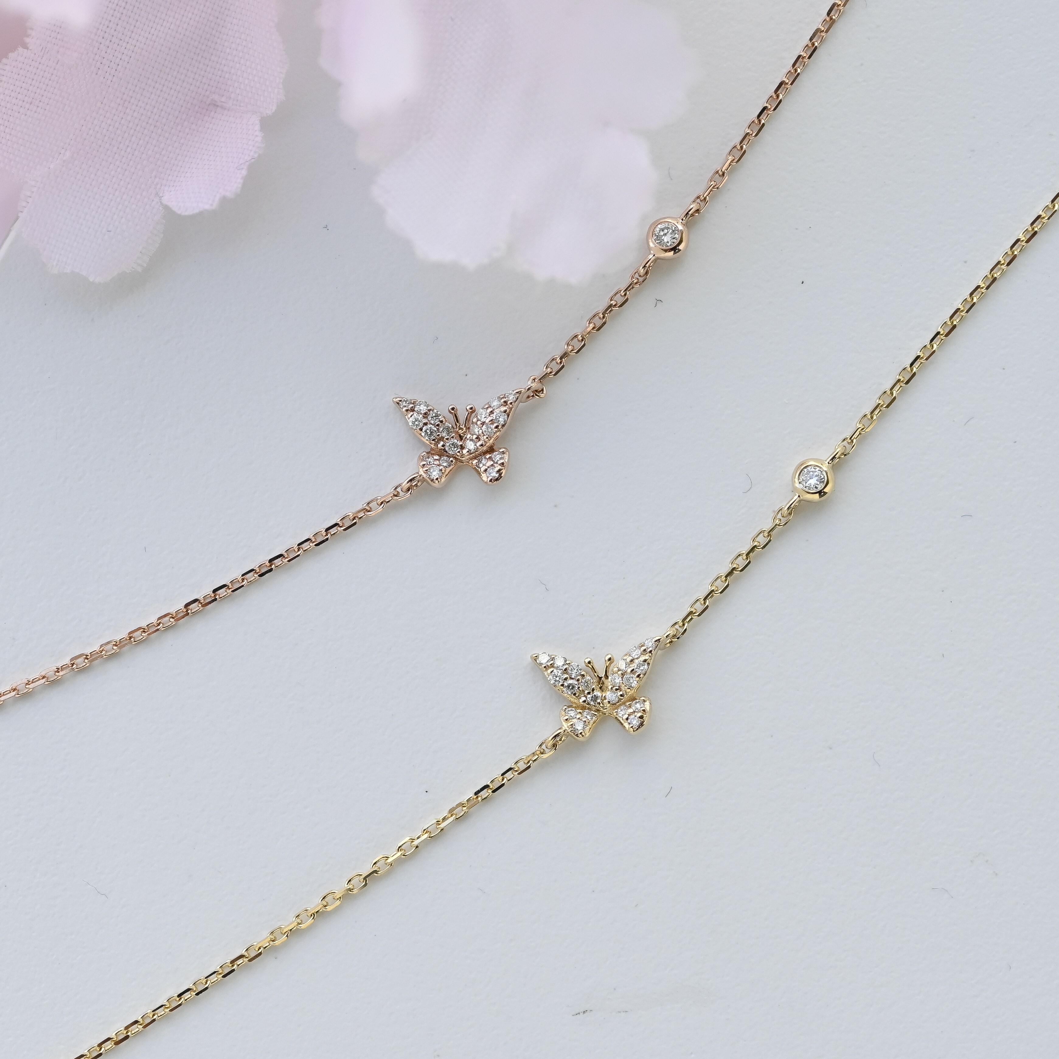 18K Butterfly Diamond Bracelet
