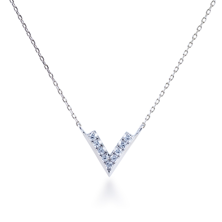 925純銀「Victoria 勝利女神」晶鑽套鍊 (16吋+2公分延長鍊)-SDS0021