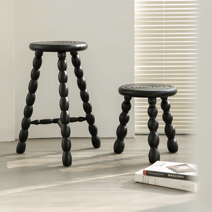 法式復古實木矮凳