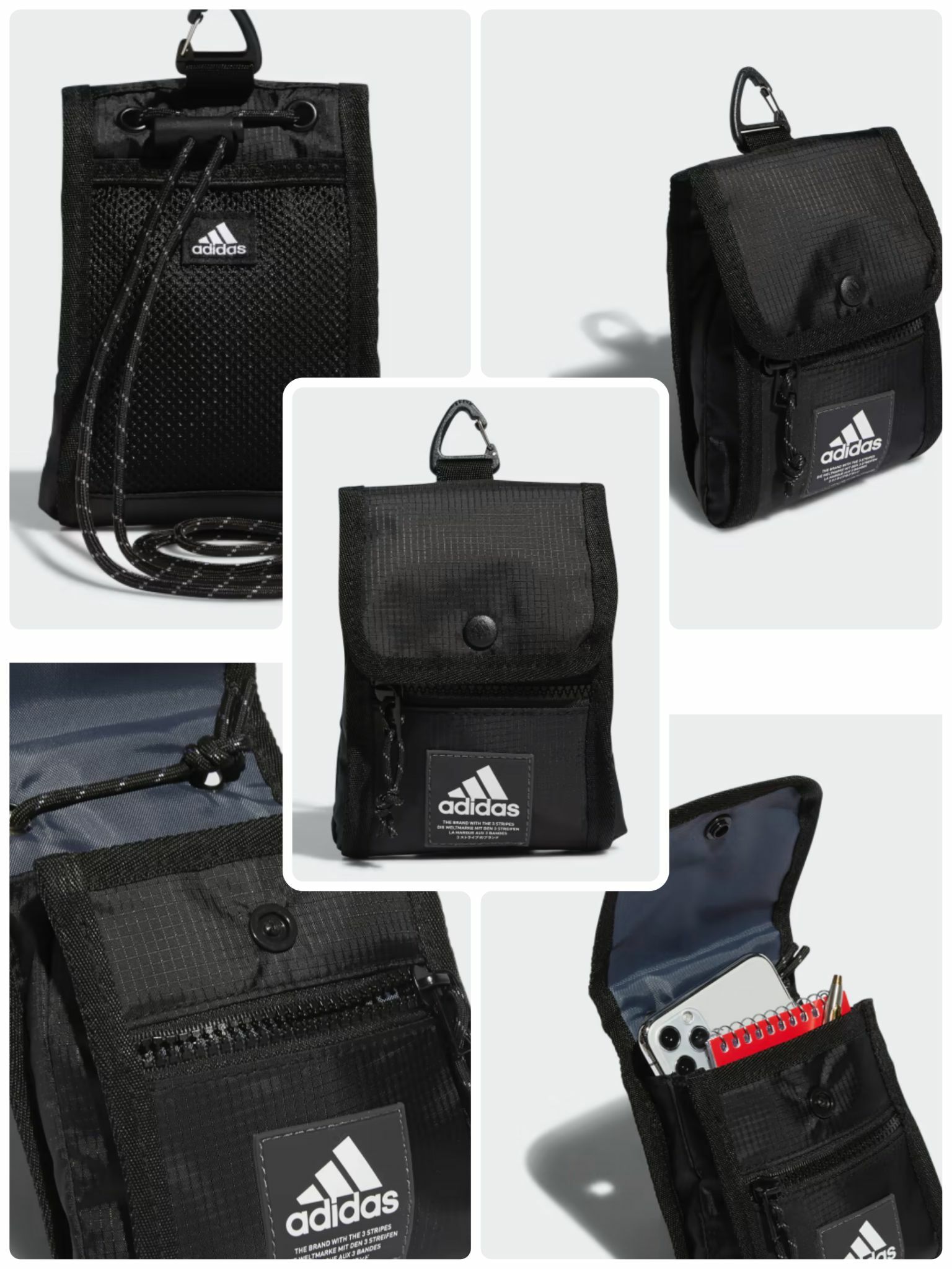 【預購】G102203 Adidas 斜揹幼帶包包 (黑色)