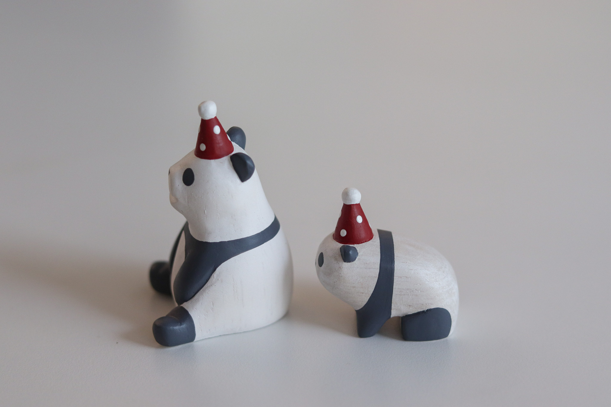 T-lab 聖誕限定 手工雕刻 貓熊親子 擺飾(單隻販售)