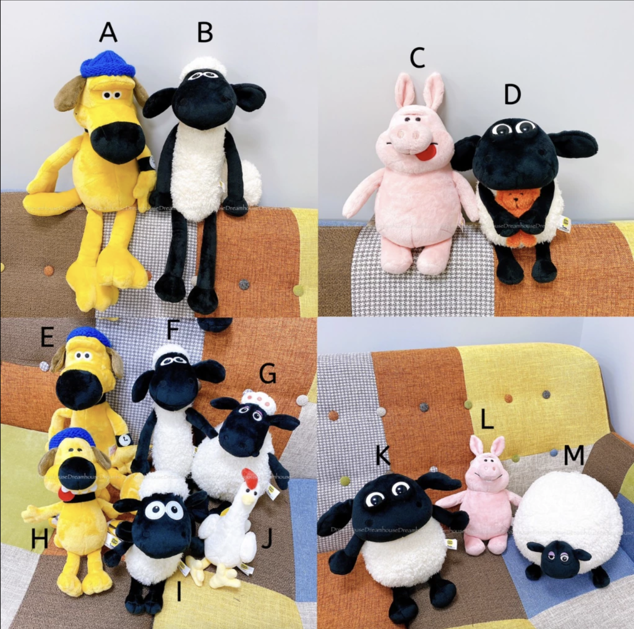 NICI X Shaun the Sheep 笑笑羊 尚恩 牧羊犬 堤米 媽媽 刺繡 絨毛 玩偶 娃娃 絨毛玩偶