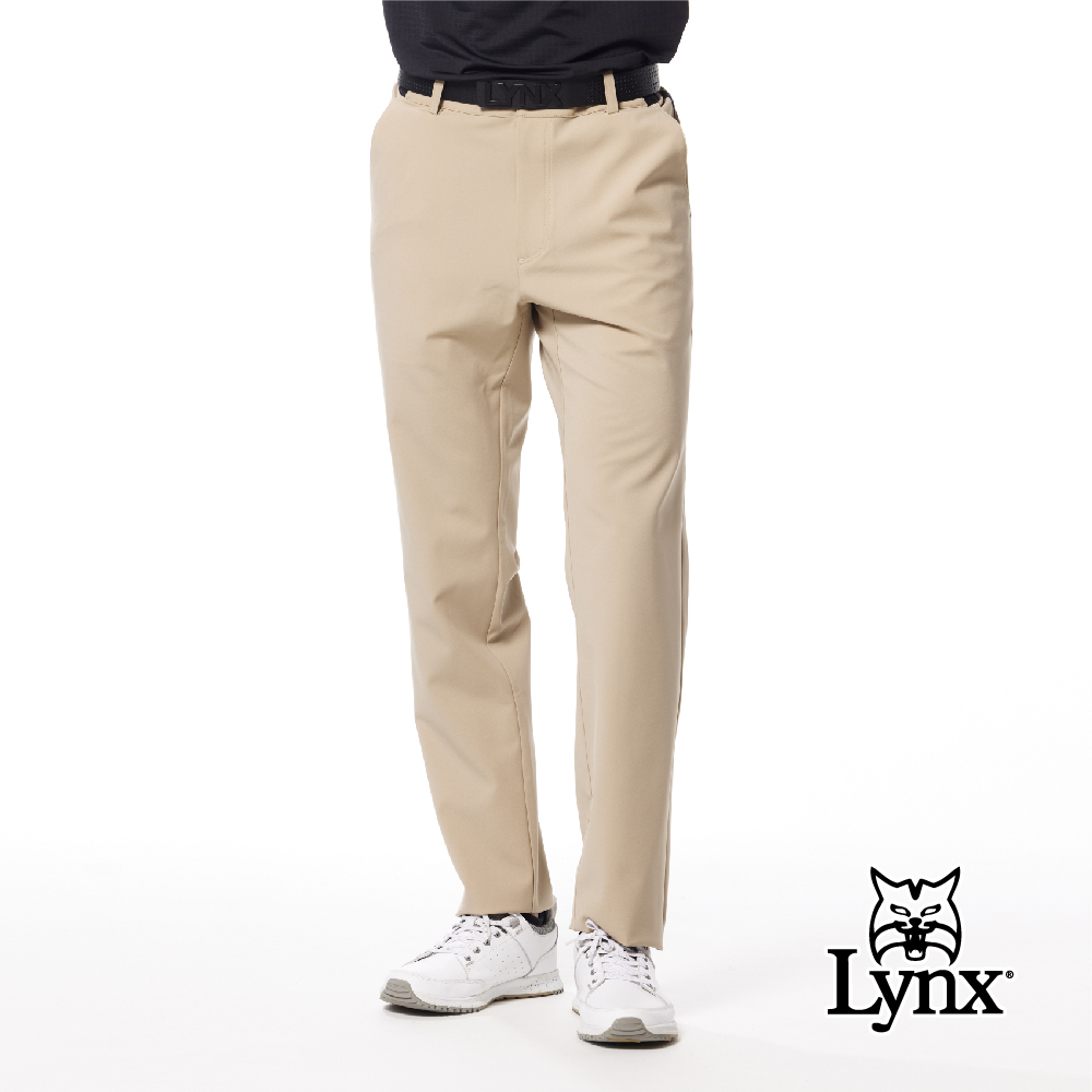 【Lynx Golf】日本面料吸排涼感配布造型口袋貼膜平口休閒長褲