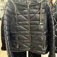 [S] KARL LAGERFELD SHORT PUFFER JACKET WITH LOGO,BLACK, LWQMP864-BLK [FINAL SALE] (SKL1136)
