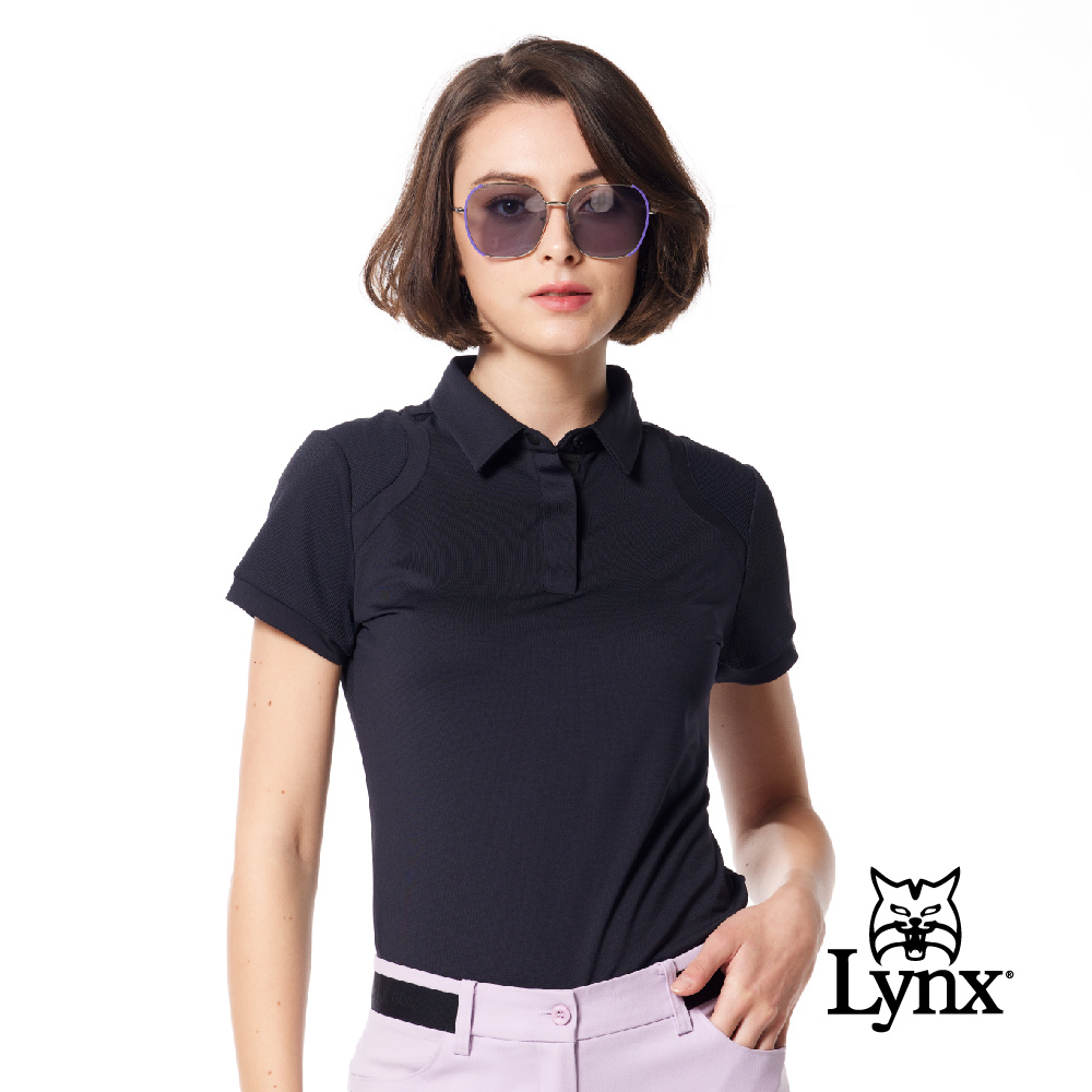 【Lynx Golf】合身版日本素材抗菌除臭後背立體凸印POLO衫/高爾夫球衫