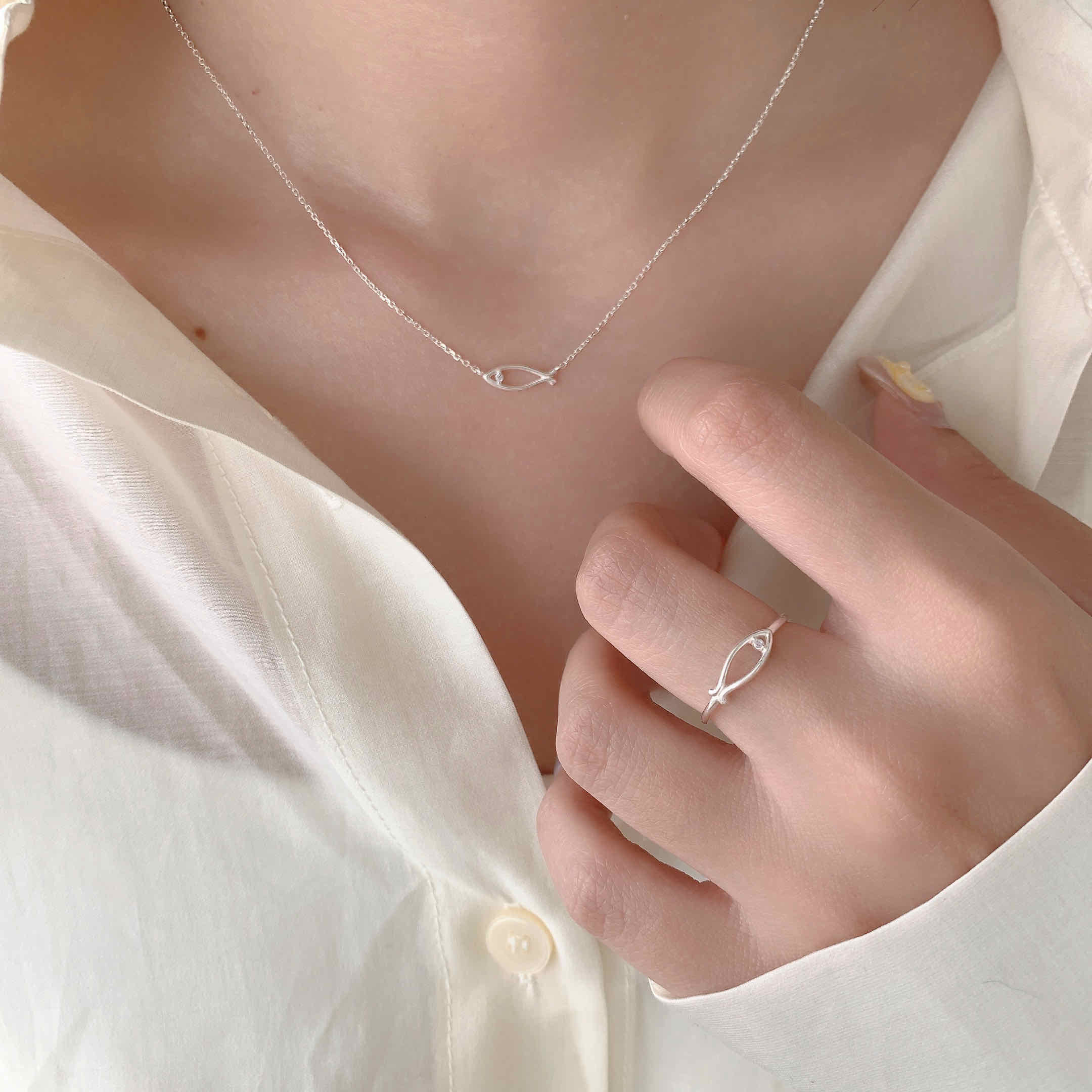 🇰🇷925 silver 小小魚兒項鍊／戒指