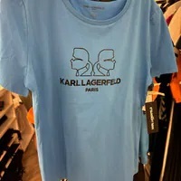 [S] KARL LAGERFELD DOUBLE KARL HEAD TEE,BLITHE, L1WH0069-T7B [FINAL SALE] (SKL1142)