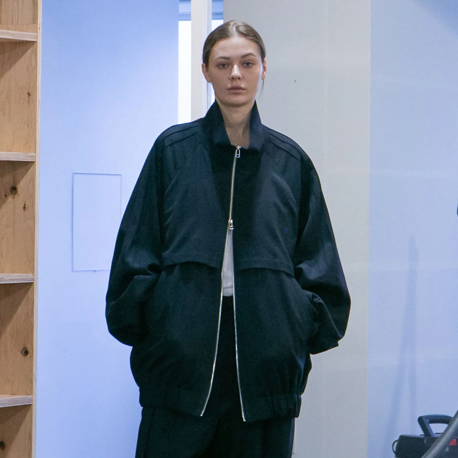 my beautiful landlet - WOOL CASHMERE STADIUM JAMPER / B