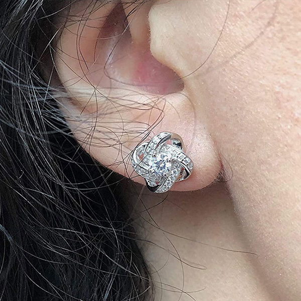 韓國JK 新款永恆之心耳釘鍍銀耳飾 J0850