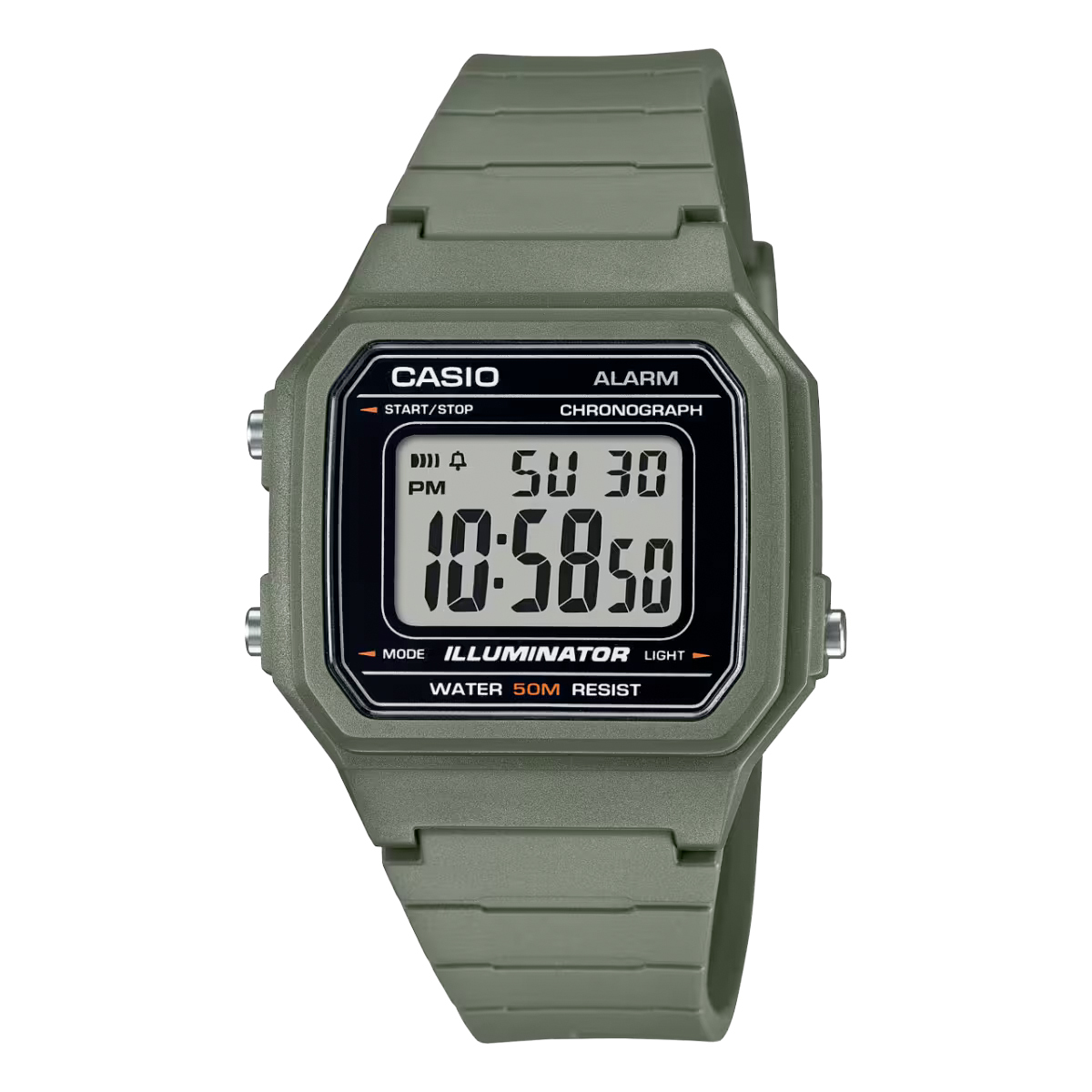 Casio W-217H-3A 復古跳字 電子錶 膠錶