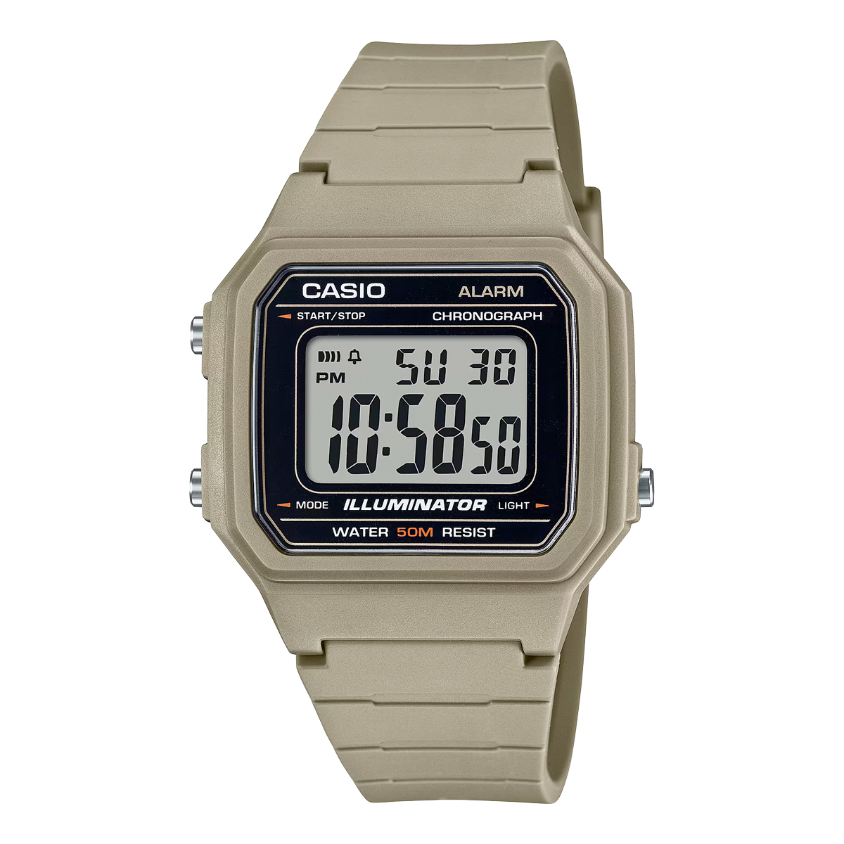 Casio W-217H-5A 復古跳字 電子錶 膠錶
